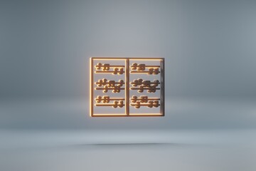 Fototapete - Beautiful black Classical Music with yellow light  symbol icons on a blue  background. 3d rendering illustration. Background pattern for design.