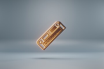Poster - Beautiful black Long Synthesizer with yellow light  symbol icons on a blue  background. 3d rendering illustration. Background pattern for design.