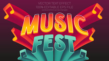 Music Fest Editable Text Effect Style, EPS Editable Text Effect