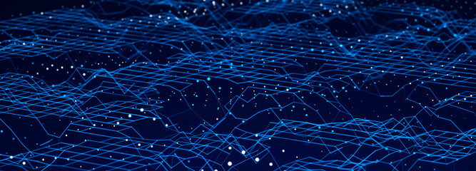 Big Data visualization. Data technology illustration. Science background. 3D