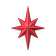 Red realistic eight pointed star 3d vector illustration
