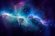 canvas print picture - Illustration of a space cosmic background of supernova nebula and stars, glowing mysterious universe