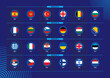 Icon with flags of Europe Basketball Competition 2022 sorted by group.