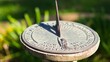 Closeup shot of a traditional sundial timekeeping device