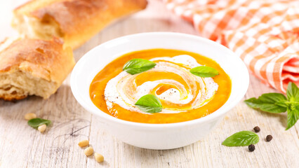 Wall Mural - bowl of soup with cream