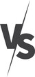 Vs logo. Black letters emblem. Battle versus