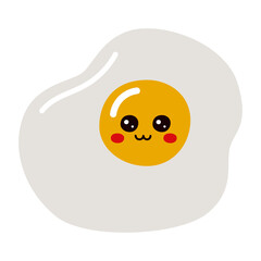 Wall Mural - Fried egg icon cute cartoon character funny emoji