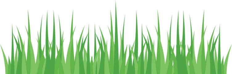 Sticker - Spring grass. Green fresh eco decoration border