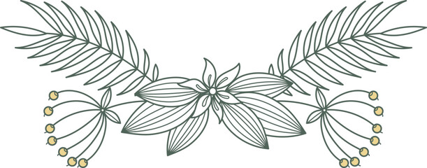 Wall Mural - elegant flower branch divider. page print decoration