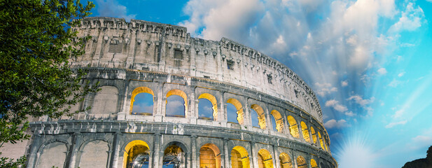 Wall Mural - The Colosseum at sunset, Rome