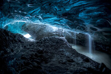Blue Ice Cave In Winter