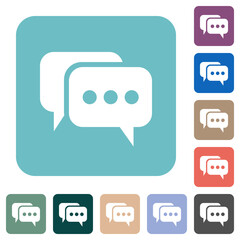 Sticker - Two rounded square active chat bubbles solid rounded square flat icons