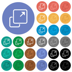 Sticker - Extend element outline round flat multi colored icons