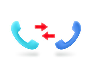 Poster - Telephone call concept with speech handset. 3d vector illustration