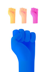 Poster - Cartoon fists collection. 