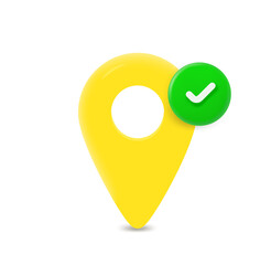 Aufkleber - Navigation pin icon with checkmark.