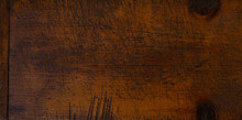 Close-up of Worn Antique Cutting Board With Knife Cut Marks