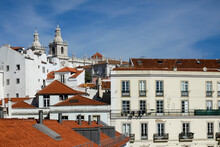 Portugal, Lisbon, View Of Old Town