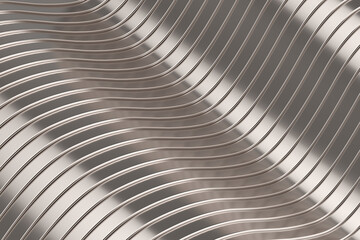 Leinwandbilder - Abstract Metal Chrome Silver Shiny Texture Background. 3d Rendering