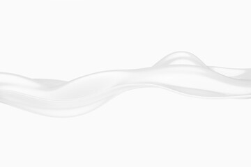 Poster - Abstract White Flowing Liquid Wave Lines Background. 3d Rendering