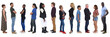 © curto - side view of large group o people on white background