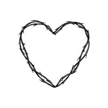 Heart Shaped Barbed Wire Illustration Vector