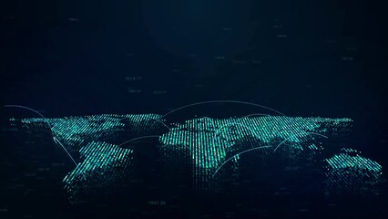 Wall Mural - global internet connection on digital earth map, modern world data connectivity technology concept, 