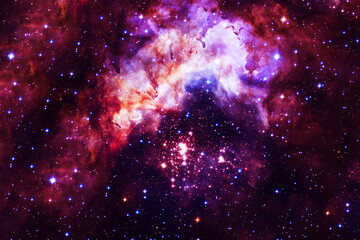 Wall Mural - Beautiful pink space nebula. Elements of this image furnished by NASA