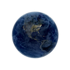 Wall Mural - Planet Earth rendered at night from space showing North and South American continents.