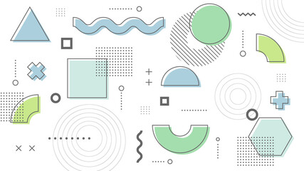 Wall Mural - Modern Abstract Background with Retro Memphis and Soft Pastel Color