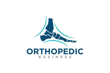 Orthopedic ankle bone logo design chiropratic clinic icon symbol medical health care