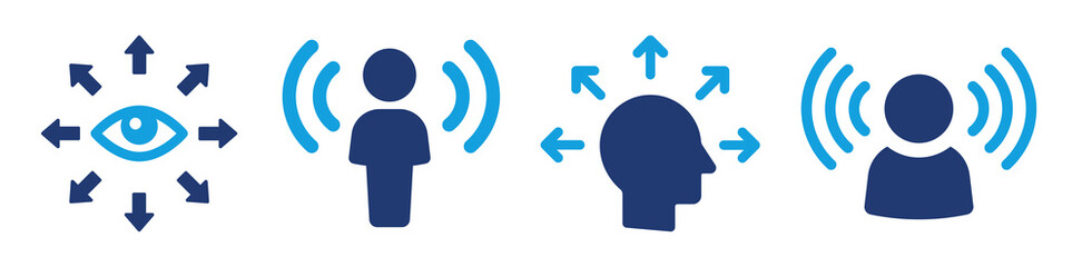 set of awareness icon vector illustration. aware person symbol in graphic design.