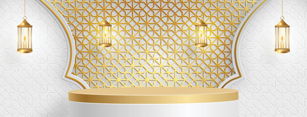 Wall Mural - Islamic 3d podium round stage