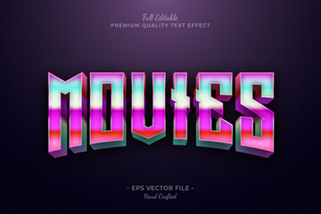 Wall Mural - Gradient Movies Title Editable 3D Text Style Effect Premium