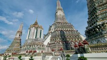 Wat Arun Temple Bangkok Thailand On A Hot Day In August