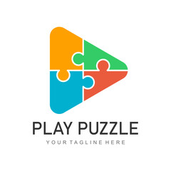 Canvas Print - puzzle play media logo