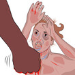 Mistreatment of women, graphic representation of toxic relationships.