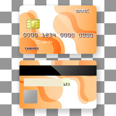 Canvas Print - banking card template background wave orange pattern elegant