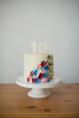 Wall Mural - Cake with chocolate numbers ten