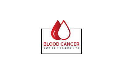 Wall Mural - Vector illustration on the theme of Blood Cancer awareness month observed each year and  including leukemia, lymphoma, myeloma. 