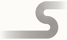 Black And White Abstract Background With Lines As Letter S.