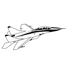 Wall Mural - modern jet fighter black and white vector design