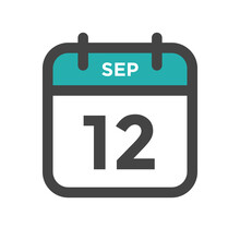 September 12 Calendar Day Or Calender Date For Deadlines Or Appointment