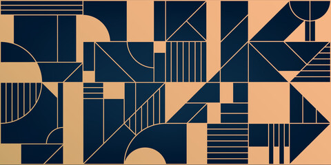 Vector golden luxury design vector. Abstract geometry, Art deco line pattern background, mosaic. Use for wedding invitation, cover, VIP card, print, poster and wallpaper