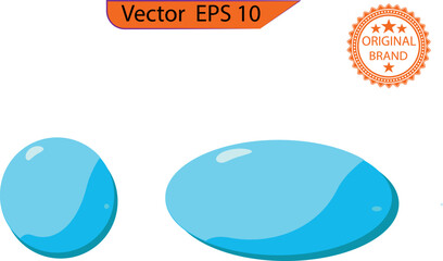 Wall Mural - Set of empty glass blue buttons and sliders, web icons for game.  Button set  glossy. EPS 10