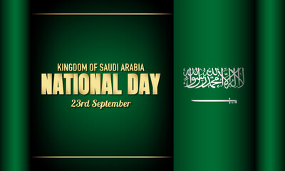 Wall Mural - Kingdom of Saudi Arabia National Day Background Design.