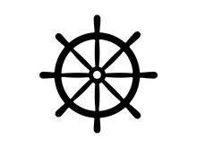 Ship Steering Wheel Icon Isolated On White Background. Vector Illustration Eps
