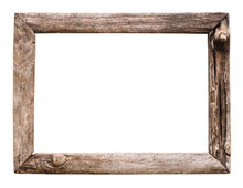 Old Wood Picture Frame Isolate For Design