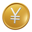 3d yen gold coin icon