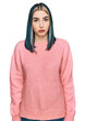© Krakenimages.com - Young modern girl wearing pink wool winter sweater depressed and worry for distress, crying angry and afraid. sad expression.